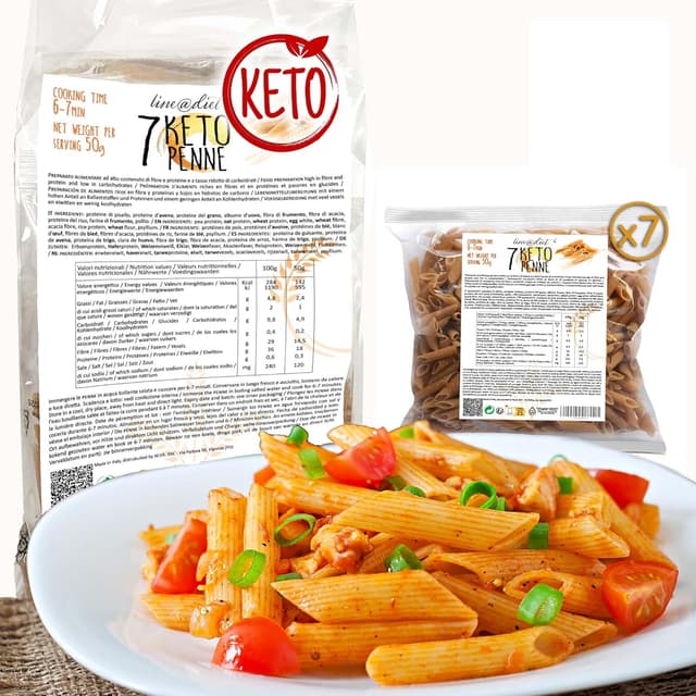 Detalle de Pasta proteica keto Lineadiet penne chetogeniche 7 monoporzioni da 50 g
