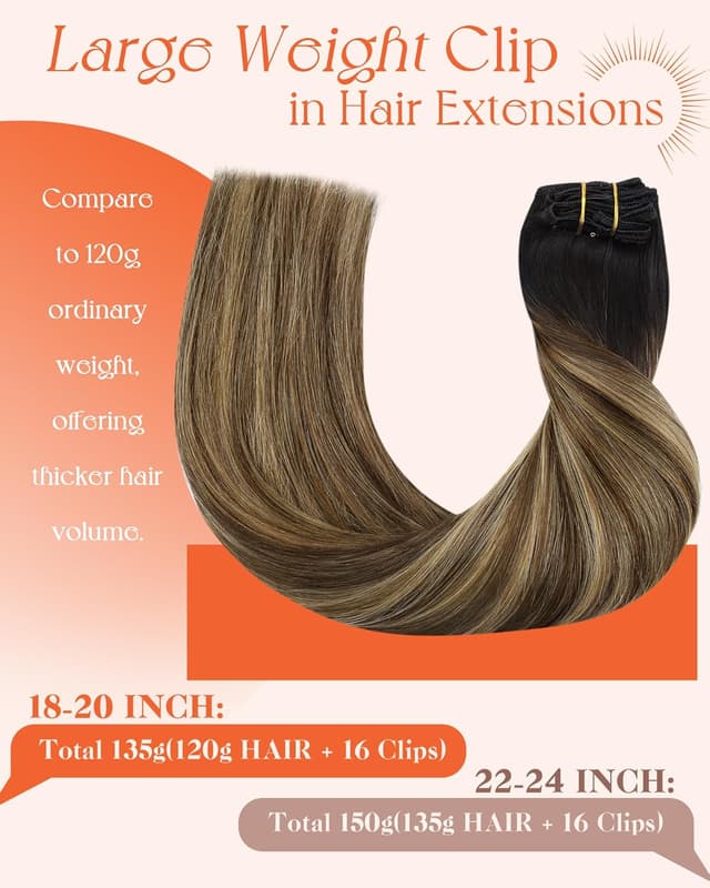Detalle 2 de Sunny 18 Inch 135g Clip-In Hair Extensions