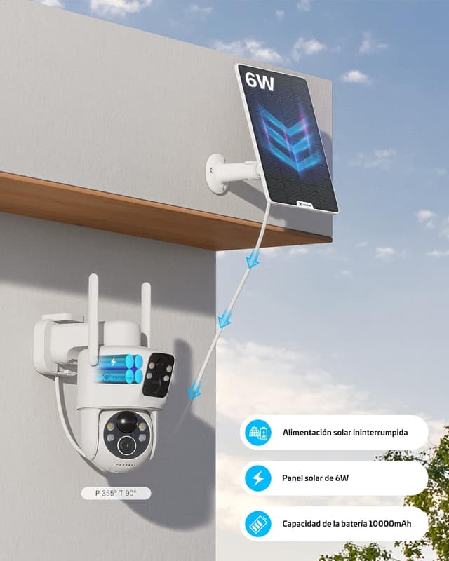 Detalle de COCOCAM 2K Camara Vigilancia WiFi Exterior 10000mAh