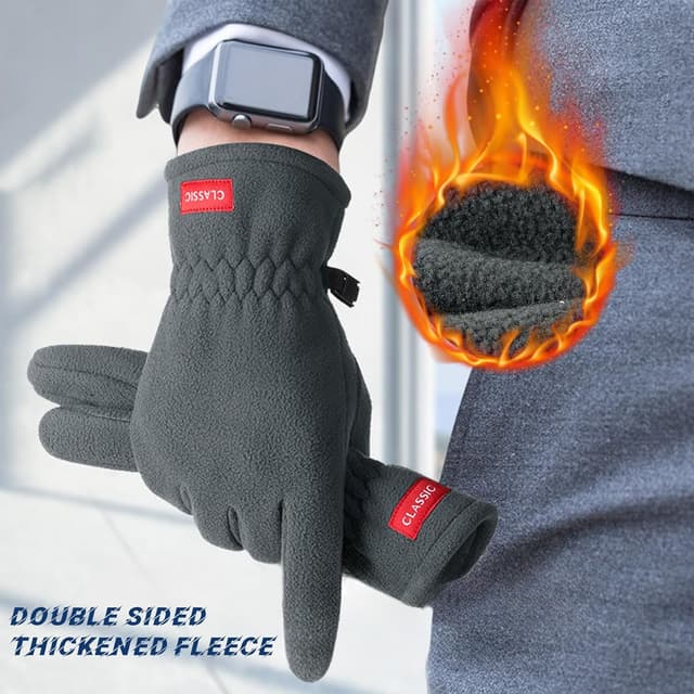 Detalle de Winter Thermal Fleece Gloves for Men – windproof, touchscreen and anti-slip palm