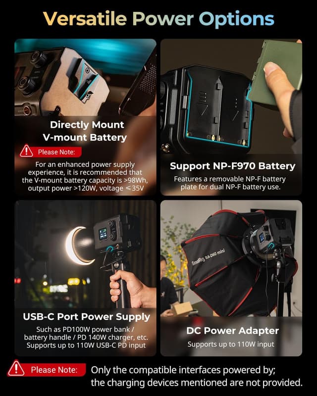 Thumbnail 4 de SMALLRIG RC 100B 100W bi‑colour COB video light 🎥