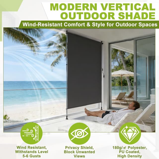 Detalle 1 de UISEBRT Klemmmarkise 150x310 cm Senkrecht