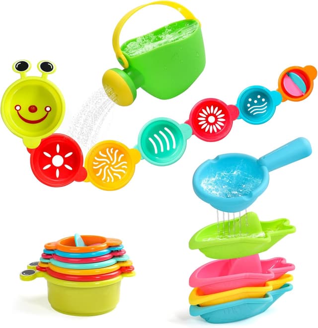 Imagen de Bath Toys Caterpillar Set 13 PCS for 1 Year Old en OfertitasTOP