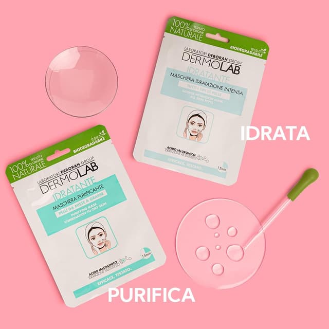 Detalle de Dermolab Maschera Viso in Tessuto purificante in biocellulosa per pelli da miste a grasse