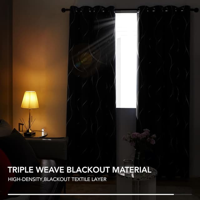 Detalle 2 de Deconovo Eyelet Blackout Curtains 66 x 72 cm 🪟