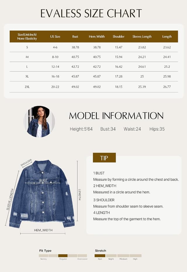 Thumbnail 5 de EVALESS Boyfriend Washed Crop Denim Jacket