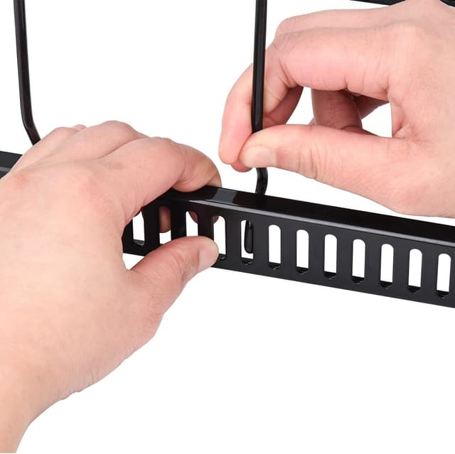 Detalle de Toplife Deckelorganizer für Teller und Deckelhalter mit 10 verstellbaren Teilern – Schwarz