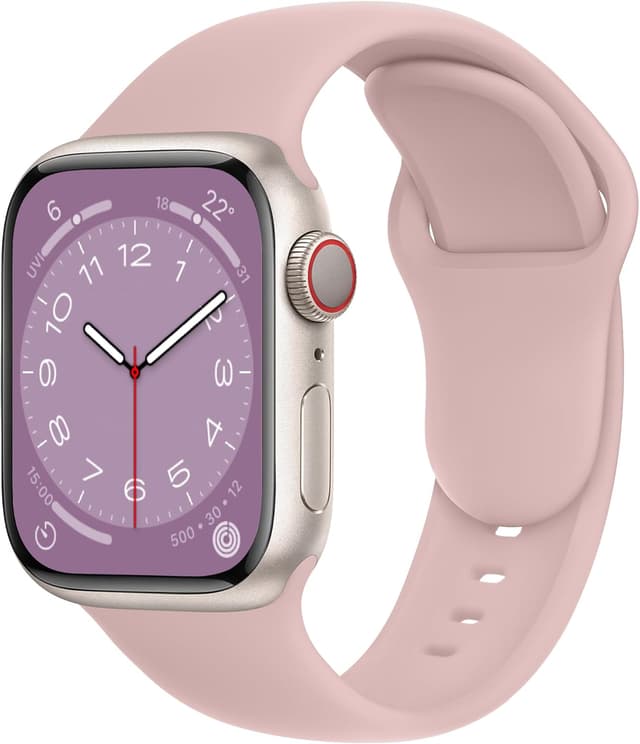 Detalle de Bracelet Sport ELETTRONEO SBC1 en silicone pour Apple Watch (Rose millénaire)