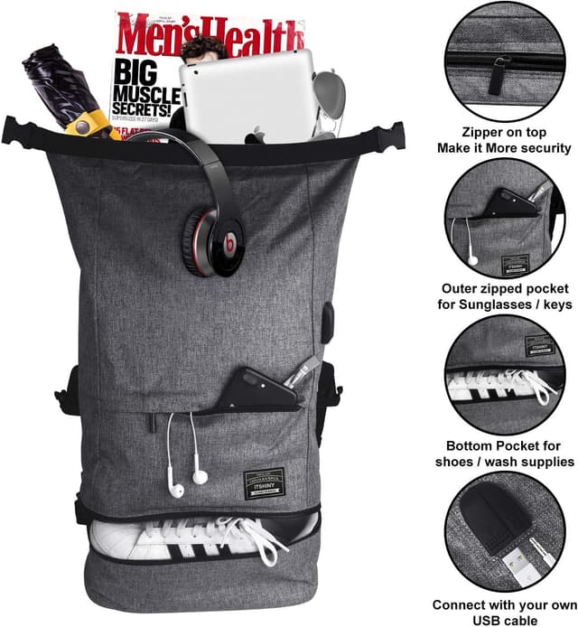 Detalle de ITSHINY Sporttasche 3 in 1 mit Schuhfach