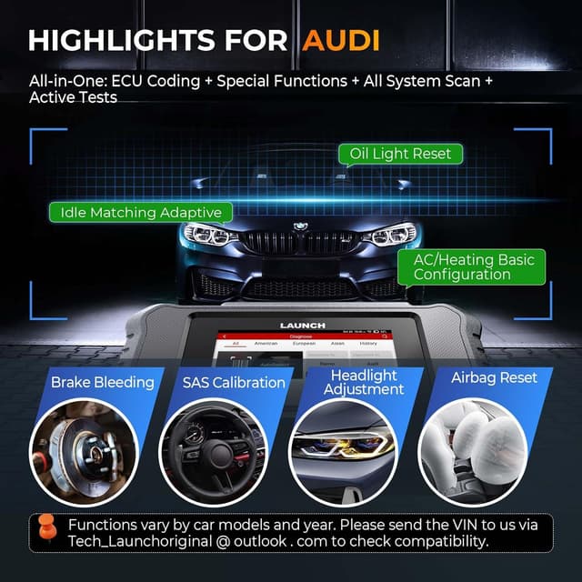 Detalle de LAUNCH X431 Creader Elite 2.0 BBA scanner OBD2 bidirezionale per Benz/BMW/Audi (codifica ECU, AutoVIN)