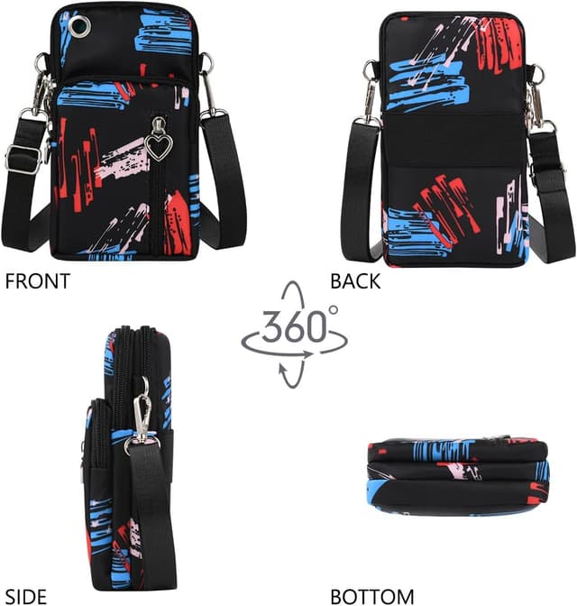 Detalle de Aucuu Handytasche zum Umhängen für Damen – Mini Crossbody für Smartphones unter 7 Zoll