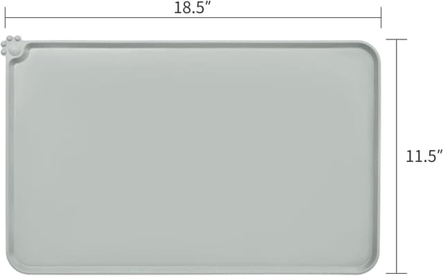 Detalle de AUDWUD Silicone Waterproof Pet Feeding Mat (47 x 30 cm) with Anti-Slip Border