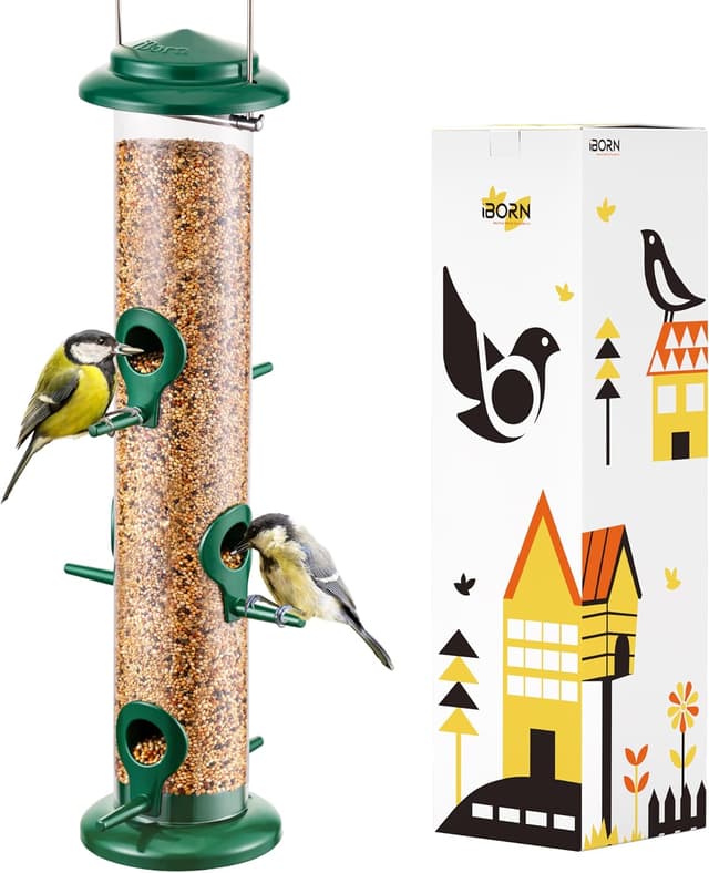 Detalle de iBorn 15 Inch 6-Port Metal Bird Feeder