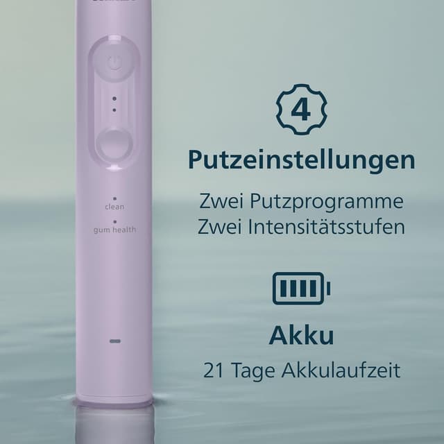Detalle de Philips Sonicare Series 4100 Schallzahnbürste HX4042/47 mit Drucksensor, 4 Putzeinstellungen und SmarTimer
