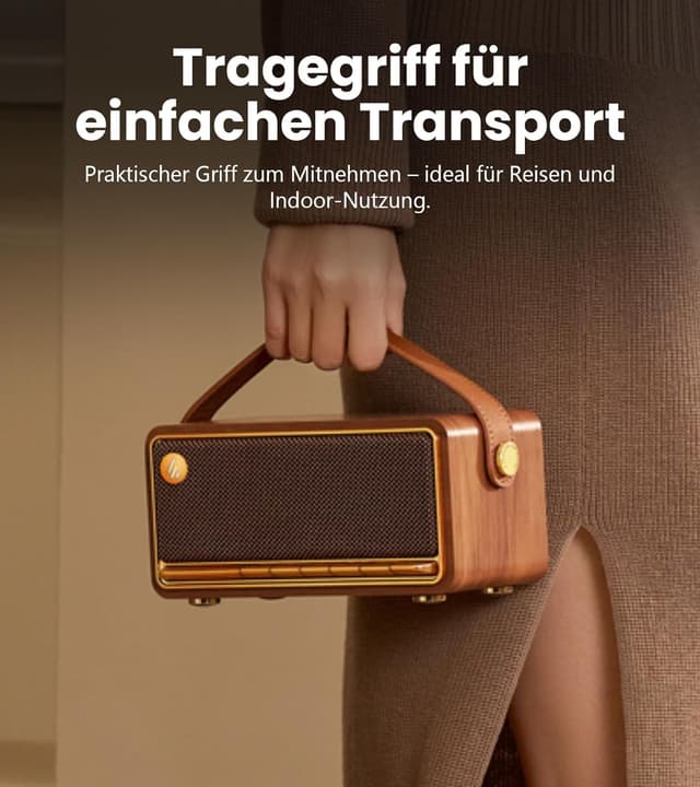 Detalle de Edifier MP330 Tragbarer Bluetooth-Lautsprecher mit Hi-Res Audio (40 W RMS) und Dual-Stereo-Kopplung, Multipoint