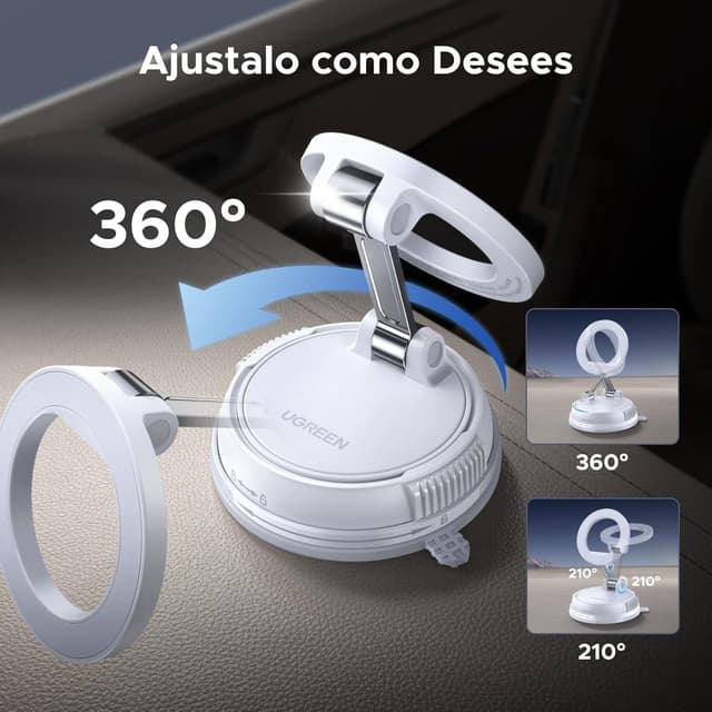 Detalle 2 de UGREEN Soporte MagSafe 2 en 1 para coche