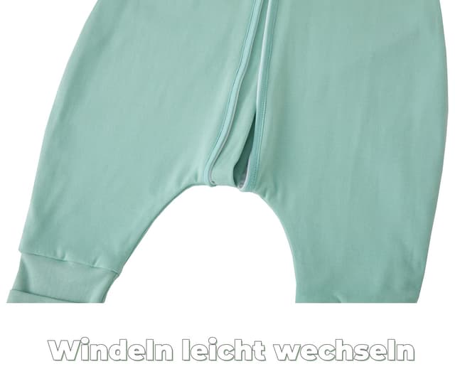 Detalle de Chilsuessy Baby-Schlafsack mit Beinen 1,5 Tog, 100% Baumwolle (Grün), 100 cm für 105–115 cm