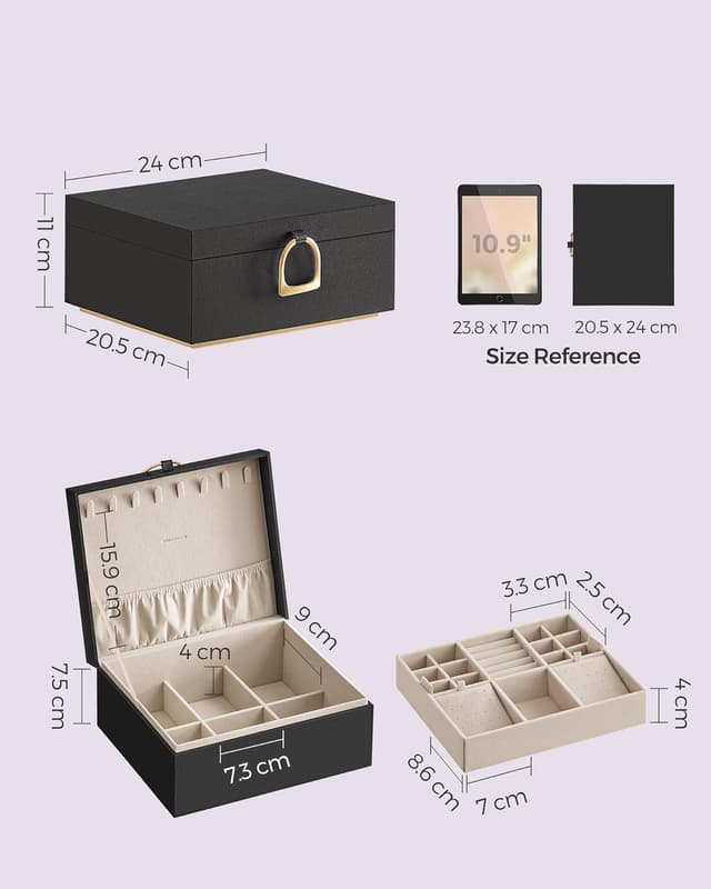 Thumbnail 5 de SONGMICS JBC165B01 20.5 x 24 x 11 cm jewellery box