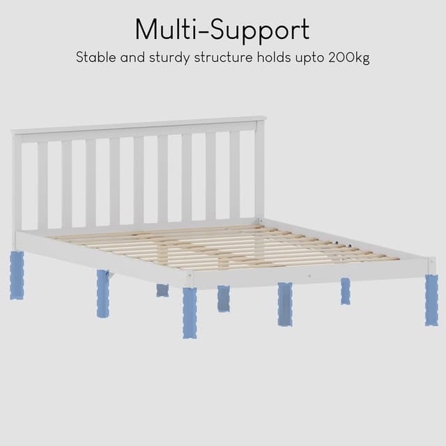 Thumbnail 6 de Vida Designs Milan 4ft 6 Double Bed frame in white, solid pine with headboard