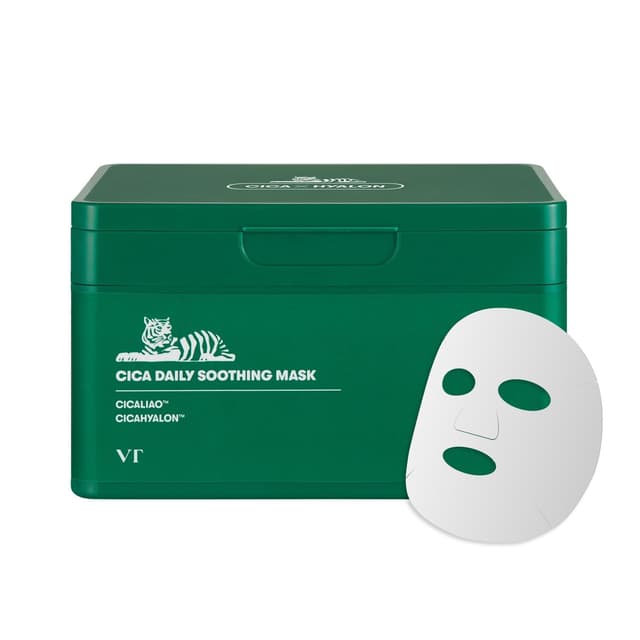 Detalle de VT COSMETICS CICA tägliche beruhigende Maske (Centella asiatica & Hyaluronsäure) – 30 Stück