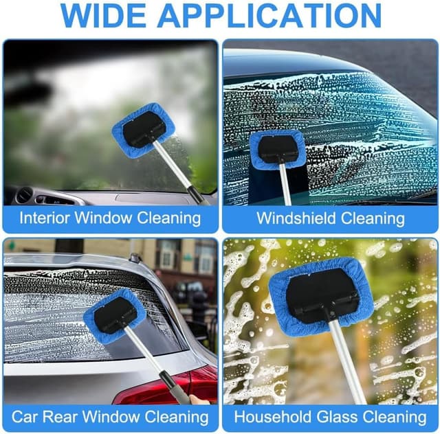 Thumbnail 6 de AMFUN 7-Piece Car Windscreen Cleaner Kit with Extendable Handle, 6 Microfibre Pads & Spray Bottle