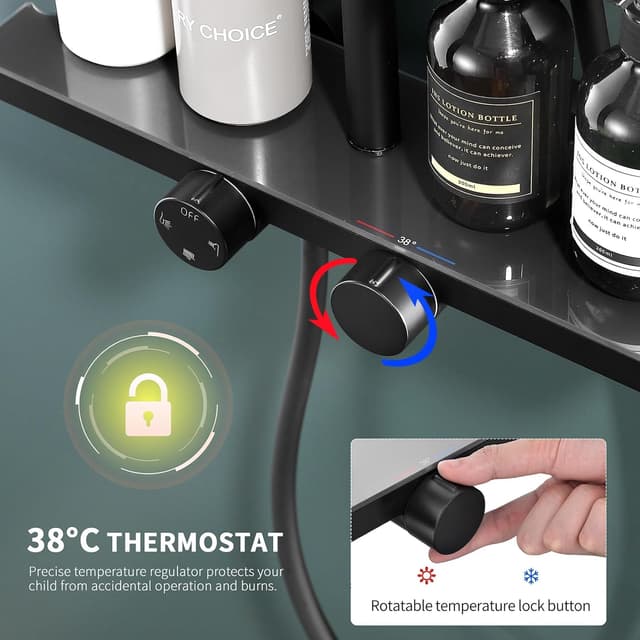 Thumbnail 2 de HOMELODY Duschsystem 30 cm Schwarz