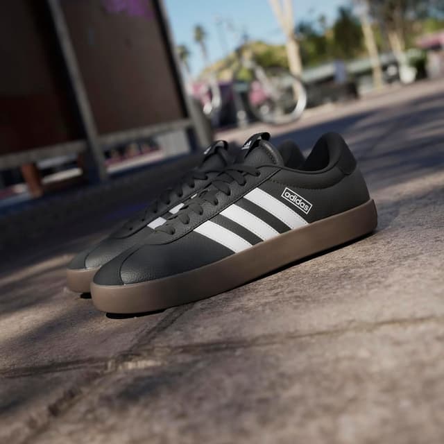 Detalle de adidas Herren VL Court 3.0 Schuhe – Wildleder-Optik mit Dämpfung und vulkanisierter Gummisohle