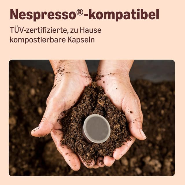 Detalle de by Amazon kompostierbare Kaffeekapseln (Nespresso-kompatibel) mit 100% brasilianischem Arabica, 20 Stück