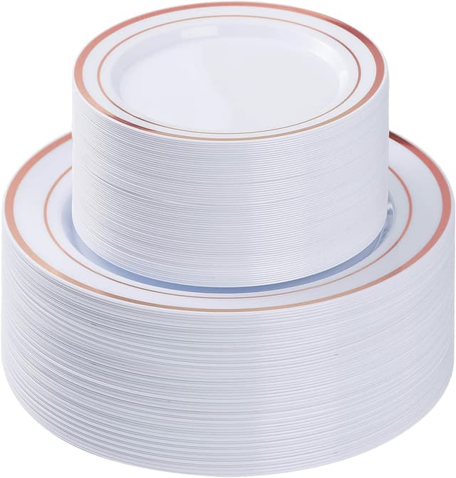 Thumbnail 6 de BESTVIP 200PCS Silver Disposable Party Plates