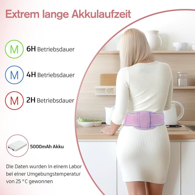 Detalle 2 de Comfytemp Große Wärmegürtel 5000mAh Heizgürtel für Periode