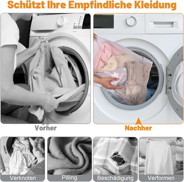 Detalle 2 de Dntorx Wäschenetz 7er-Set für 30x40 cm