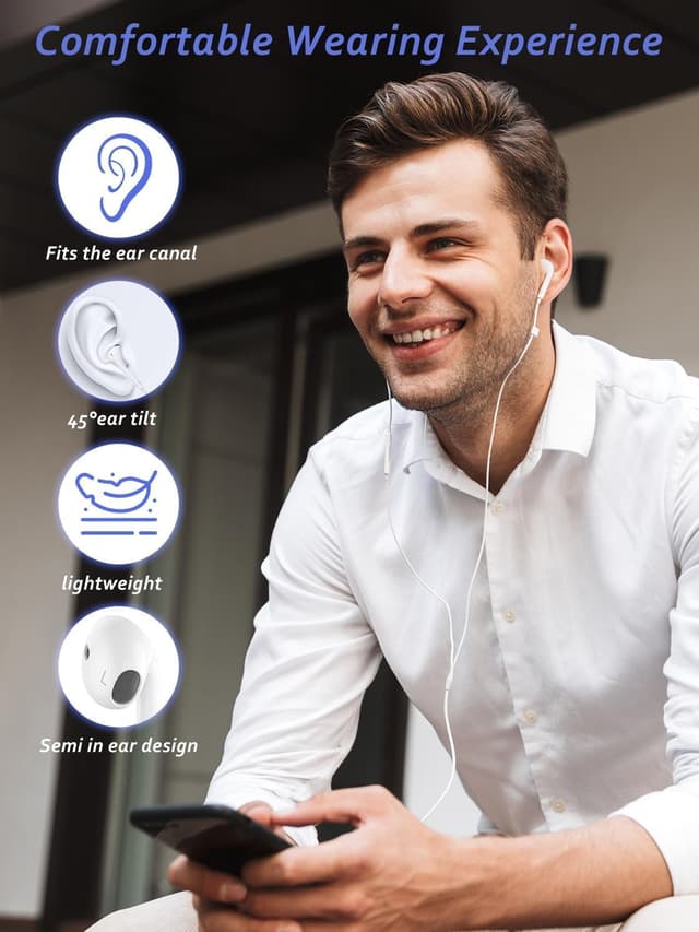 Detalle de Wired iPhone Headphones (MFi Certified) in-ear earbuds with mic and volume control