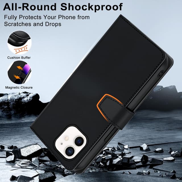 Detalle de XTCASE Coque magnétique 2 en 1 avec rabat pour iPhone 11 compatible MagSafe (noir)