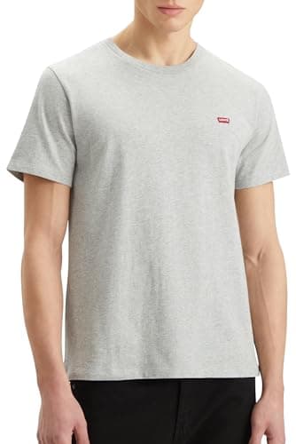 Detalle 2 de Levi's SS Original Housemark tee en Mid Tone Grey Heather, camiseta casual para hombre (XL)