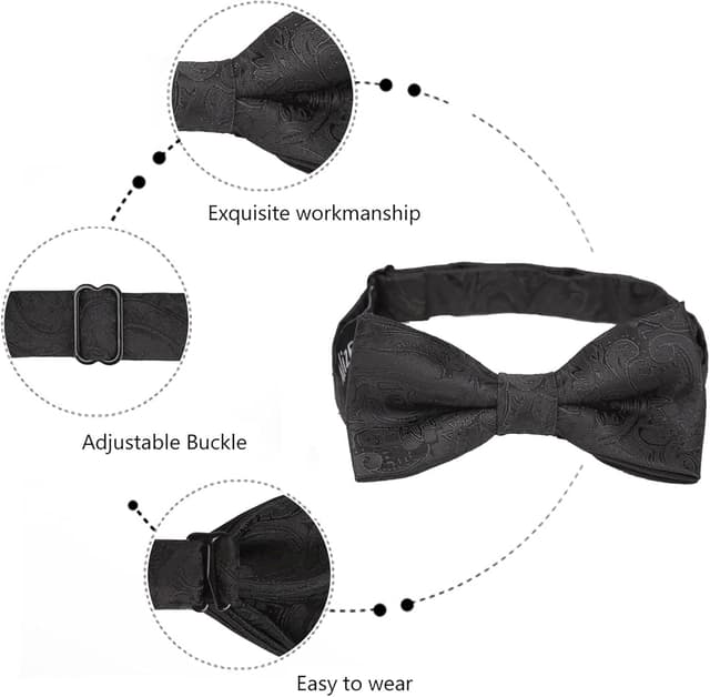 Detalle 2 de Alizeal Banded Adjustable Length Pre-tied Bow Tie for Boys (Birthday Party & more)