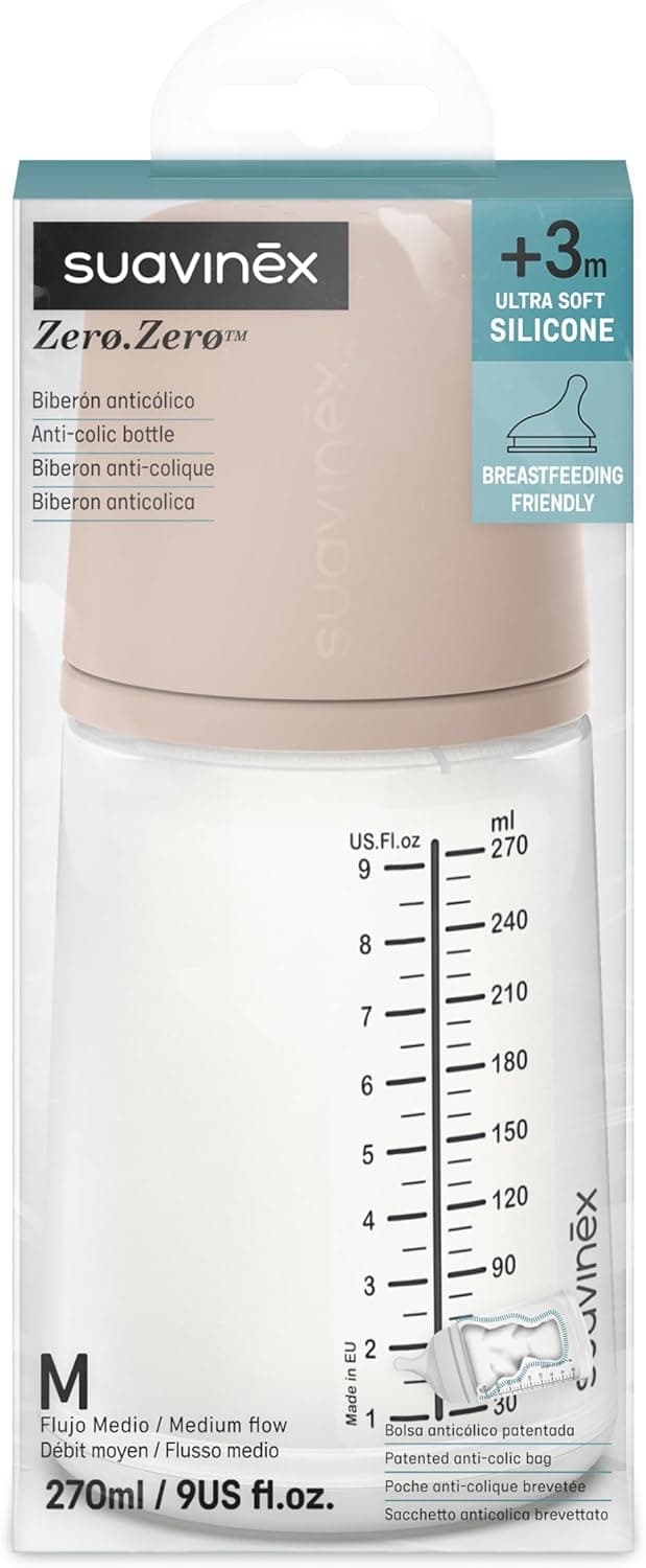 Detalle 2 de Suavinex Biberón Anticólico Zero Zero 270 ml
