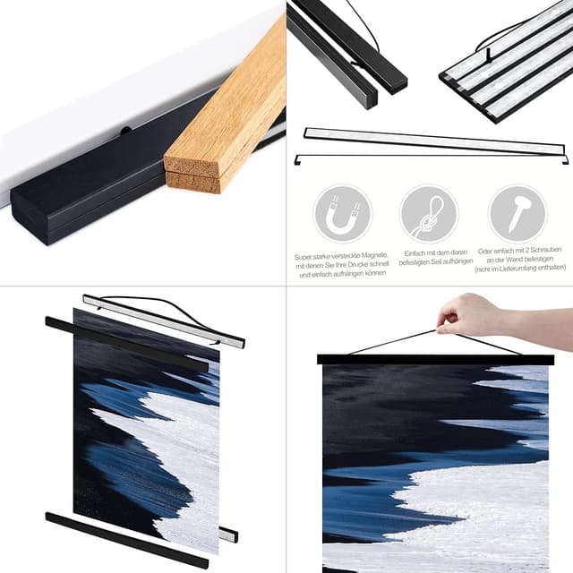 Detalle 2 de Sanauto A1 Posterleisten Magnet 61 cm schwarz