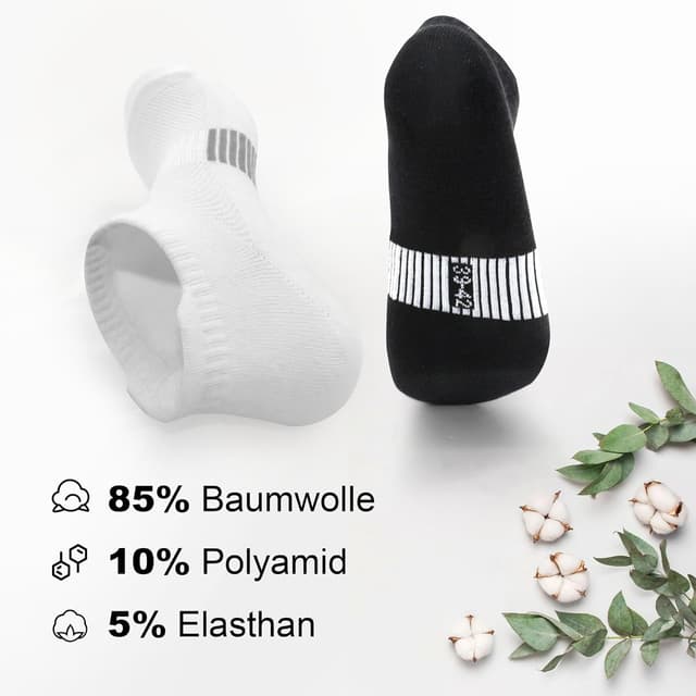 Detalle de Libella Calzini Uomo e Donna Corti Sportivi Anti-vesciche, traspiranti in cotone (10 paia) 39-46