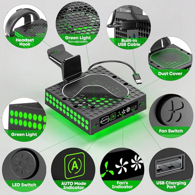 Thumbnail 4 de Xbox Series X Cooling Fan with 9 RGB Lights