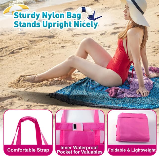 Thumbnail 3 de ZUXNZUX Bolsa Playa XXL Familiar Impermeable Plegable Malla Lavable 🏖