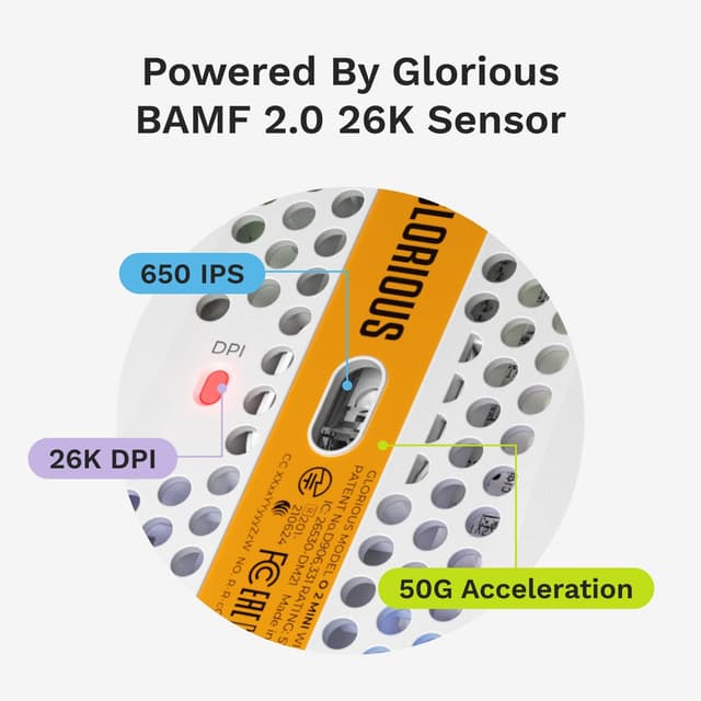 Thumbnail 5 de Glorious Model O2 Mini Gaming-Maus 49 g