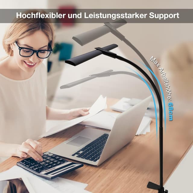 Detalle de Hensam Schreibtischlampe 1400 lm LED dimmbar