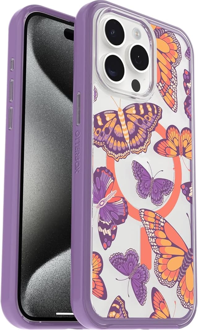 Detalle de Funda OtterBox Symmetry Clear MagSafe para iPhone 15 Pro Max