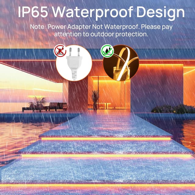 Detalle 2 de SUCIKORIO Striscia LED Neon siliconica IP65 tagliabile 2 metri, 120 LED/m, bianco freddo 6000K con interruttore