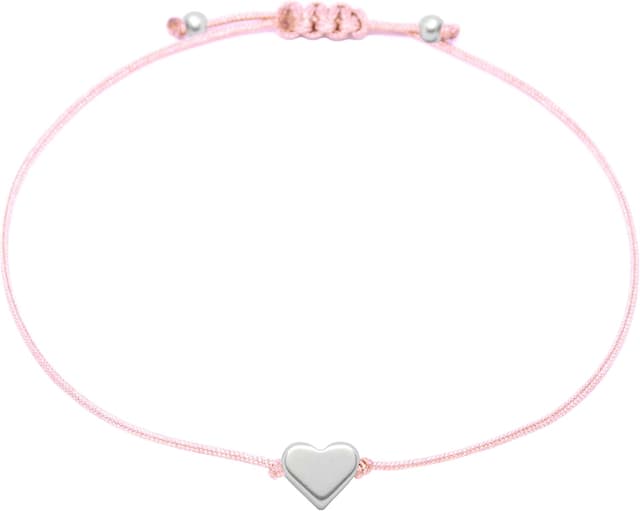 Detalle de Selfmade Jewelry Armband für Damen mit Herz aus Silber – Handmade Makramee mit Größenverstellung (inkl. Geschenk-Verpackung)
