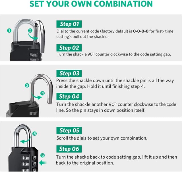 Thumbnail 6 de BeskooHome Combination Padlock 3-pack 4-digit