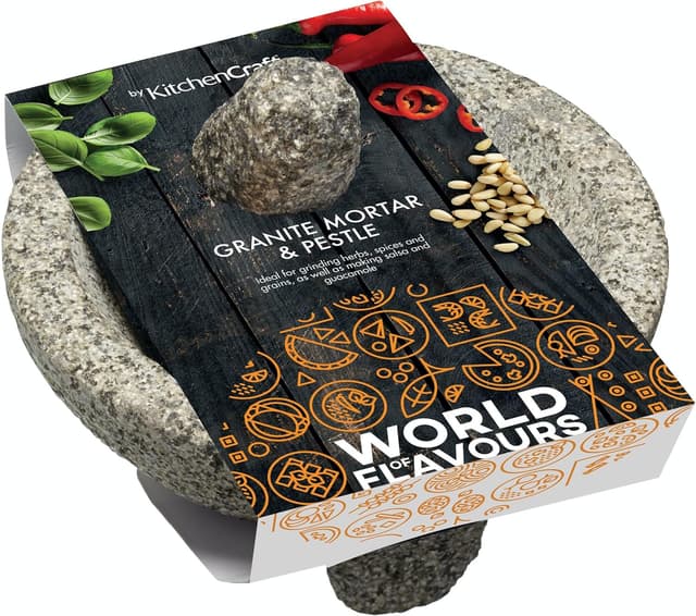 Thumbnail 1 de KitchenCraft World of Flavours Mortero Mexicano en Granito 20cm 🥄