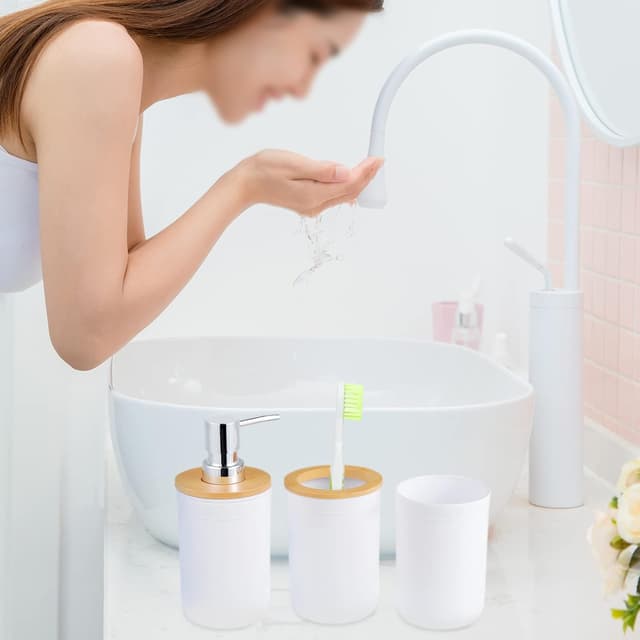 Thumbnail 5 de Kinsinder Bathroom Set 4-pc Bamboo & Polypropylene