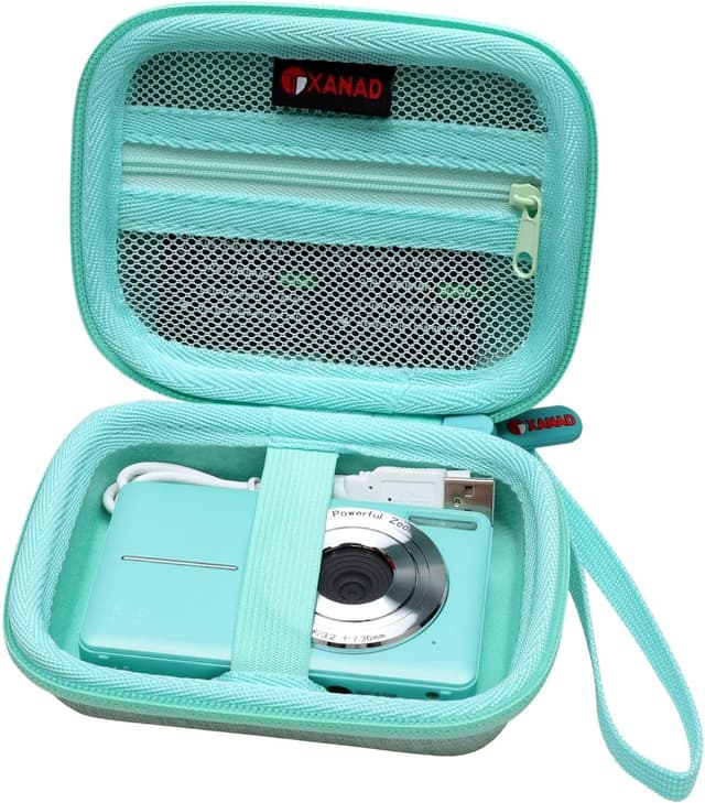 Detalle de XANAD Digitalkamera Hülle & Tasche für Kodak Pixpro FZ55/FZ45 (grün) – kompakte Schutzhülle für Kinder, Vlogging & Kompaktkameras