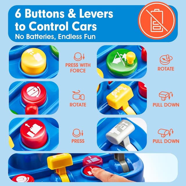 Detalle 2 de hahaland Large Car Race Track for Age 3